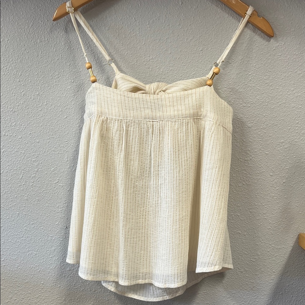 Elegant Cream Striped Camisole Top